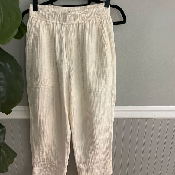 Madewell Gauze Ivory Wide Leg Pants Women's Size XXS Petite - Picture 4 of 11